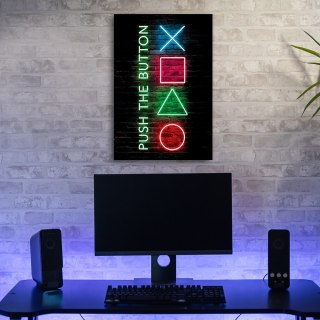 Obraz na płótnie, Napis przyciski do kontrolera dla graczy - 70x100