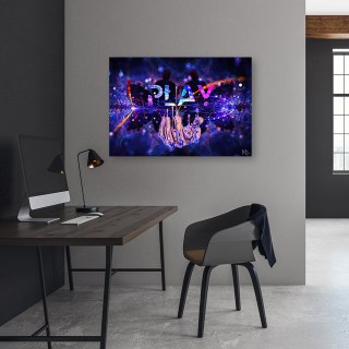 Obraz na płótnie, Neon z napisem Play - 120x80