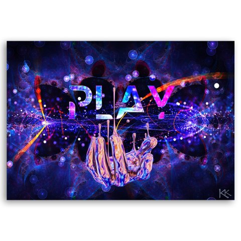 Obraz na płótnie, Neon z napisem Play - 120x80