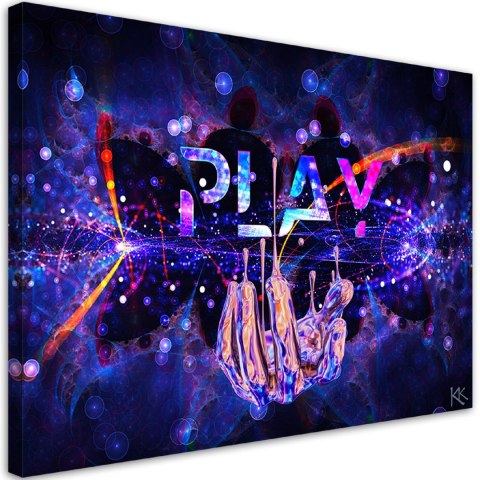 Obraz na płótnie, Neon z napisem Play - 90x60
