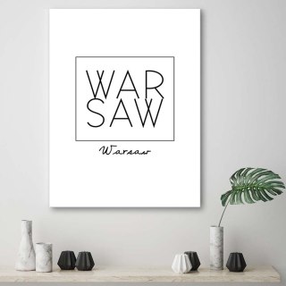 Obraz na płótnie, Napis Warszawa - 40x60