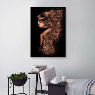 Obraz na płótnie, Piękna kobieta w złotym pyle - 80x120