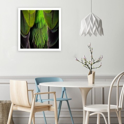 Obraz na płótnie, Pióra Ptaki Zielony Natura - 40x40
