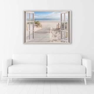 Obraz na płótnie, Widok z Okna ścieżka na plażę - 100x70