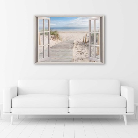 Obraz na płótnie, Widok z Okna ścieżka na plażę - 60x40