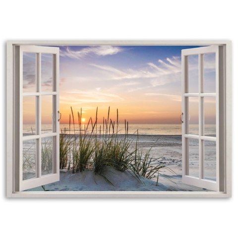 Obraz na płótnie, Widok z okna na plażę - 60x40