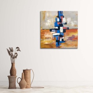 Obraz na płótnie, Abstrakcja kolorowa piramida - 30x30