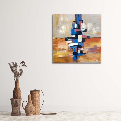 Obraz na płótnie, Abstrakcja kolorowa piramida - 30x30