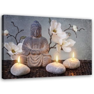 Obraz na płótnie, Budda zen kwiat orchidei - 90x60