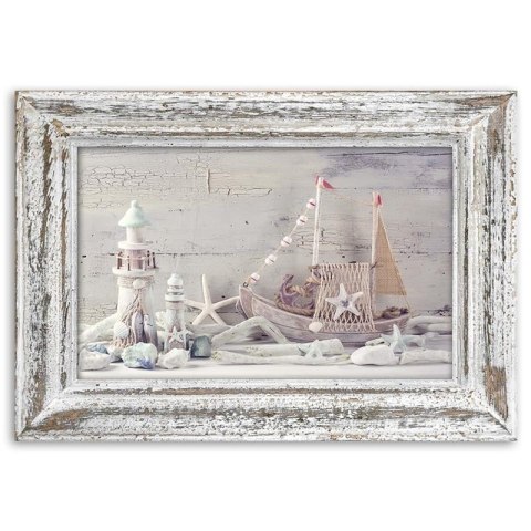 Obraz na płótnie, Pamiątki znad morza shabby chic - 120x80