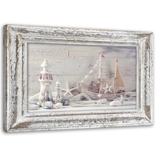 Obraz na płótnie, Pamiątki znad morza shabby chic - 90x60