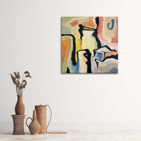 Obraz na płótnie, Pastelowa abstrakcja - 50x50