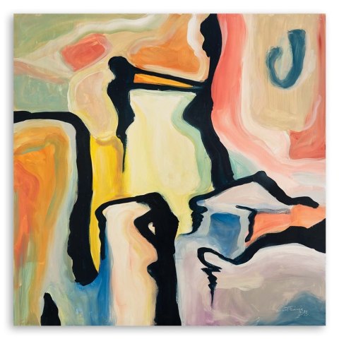 Obraz na płótnie, Pastelowa abstrakcja - 50x50