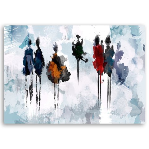 Obraz na płótnie, Spacer Kobiet Abstrakcja - 60x40