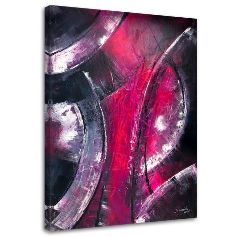 Obraz na płótnie, Srebrne okręgi abstrakcja - 60x90