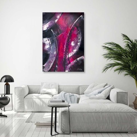 Obraz na płótnie, Srebrne okręgi abstrakcja - 80x120