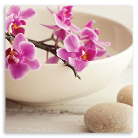 Obraz na płótnie, Różowe orchidee zen shabby chic - 60x60