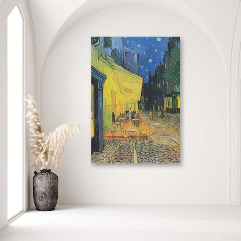 Obraz na płótnie, Taras kawiarni w nocy - V. van Gogh reprodukcja - 80x120