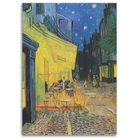 Obraz na płótnie, Taras kawiarni w nocy - V. van Gogh reprodukcja - 80x120