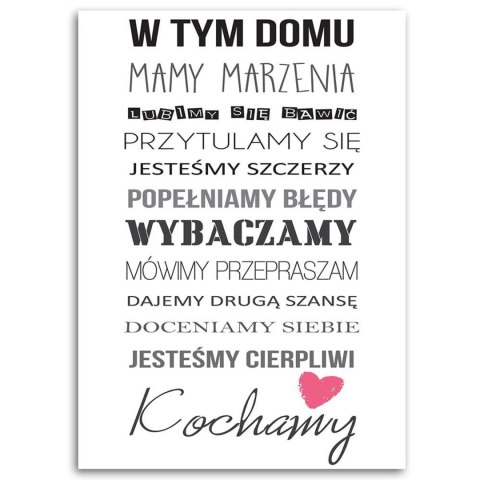 Obraz na płótnie, W tym domu typografia - 80x120