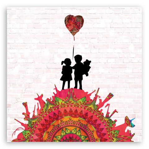 Obraz na płótnie, Banksy Dzieci abstrakcja - 60x60