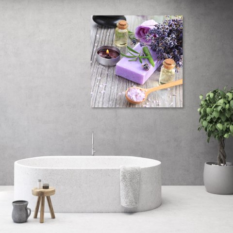 Obraz na płótnie, Fioletowe mydło zen spa - 30x30