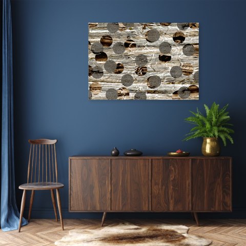 Obraz na płótnie, Brązowe koła abstrakcja - 90x60