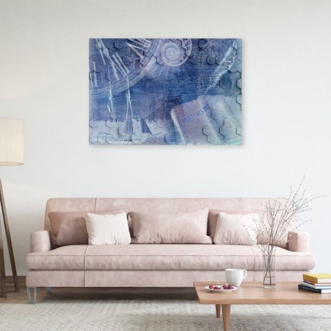 Obraz na płótnie, Abstrakcja niebieska - 90x60