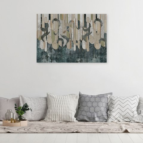 Obraz na płótnie, Abstrakcja roślinna w barwach ziemi - 60x40