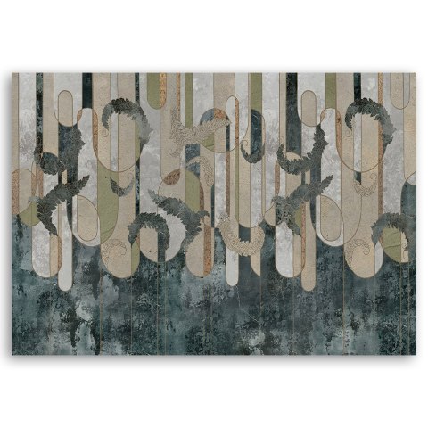 Obraz na płótnie, Abstrakcja roślinna w barwach ziemi - 90x60
