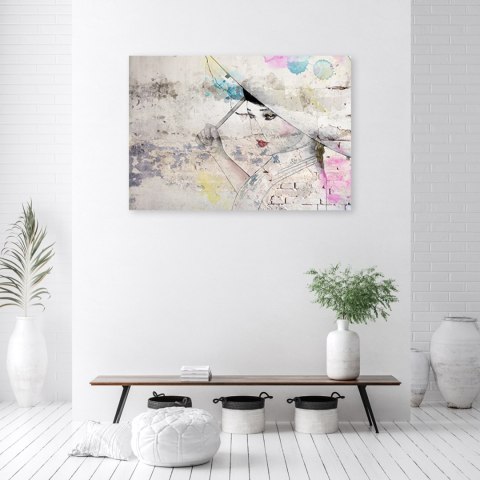 Obraz na płótnie, Gejsza trzymająca parasol - 90x60