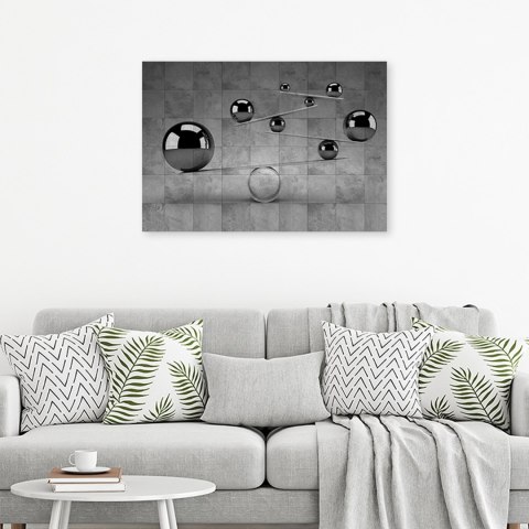 Obraz, Srebrne kule 3D - 90x60