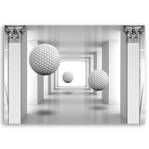 Obraz na płótnie, Kule w tunelu geometria 3D - 60x40