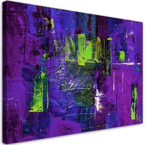 Obraz na płótnie, Fioletowa abstrakcja ręcznie malowana - 60x40