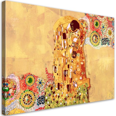 Obraz na płótnie, Gustav Klimt Spełnienie Kobieta Abstrakcja - 120x80