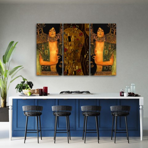 Obraz trzyczęściowy na płótnie, Judyta z głową Holofernesa - 120x80