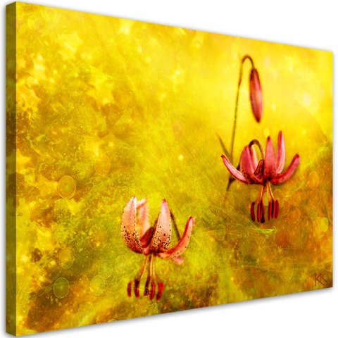 Obraz na płótnie, Zwiędłe tulipany kwiaty - 100x70