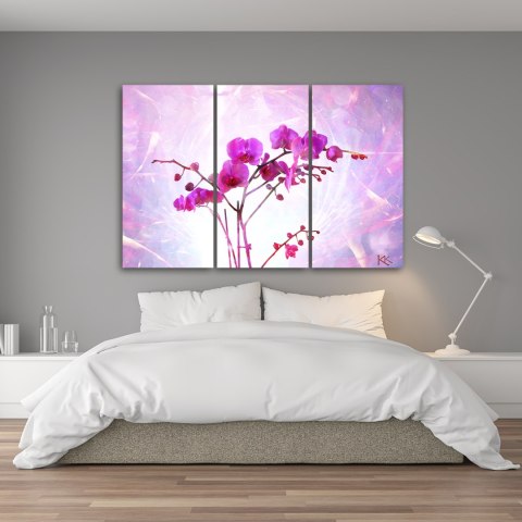 Obraz trzyczęściowy na płótnie, Eteryczna orchidea - 150x100