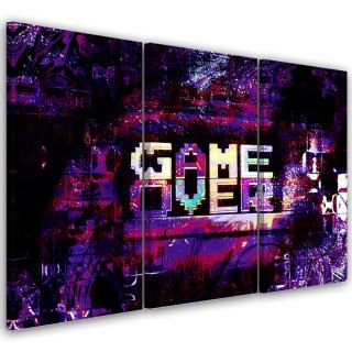 Obraz trzyczęściowy na płótnie, Abstrakcyjny napis Game Over - 150x100
