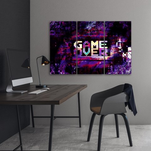 Obraz trzyczęściowy na płótnie, Abstrakcyjny napis Game Over - 60x40