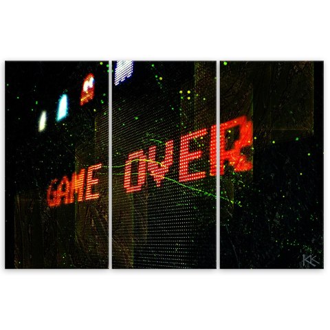 Obraz trzyczęściowy na płótnie, Game Over dla gracza - 150x100