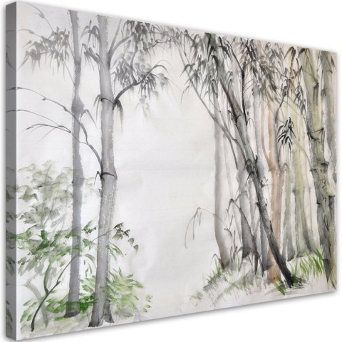 Obraz na płótnie, Las szarych drzew malowany - 60x40