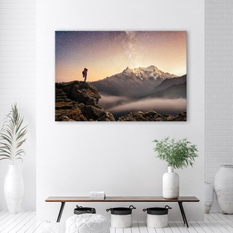 Obraz na płótnie, Wspinaczka górska Gwiazdy Niebo - 90x60