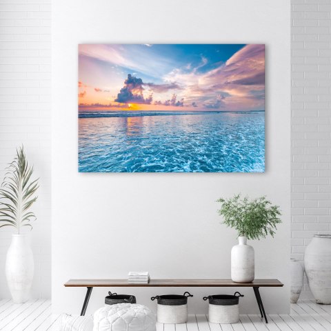 Obraz na płótnie, Zachód słońca nad morzem - 90x60