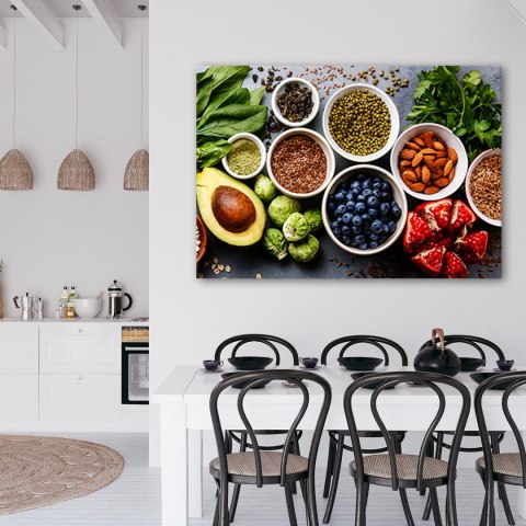 Obraz na płótnie, Świeże warzywa i owoce - 90x60