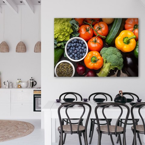 Obraz na płótnie, Świeże warzywa i owoce - 90x60