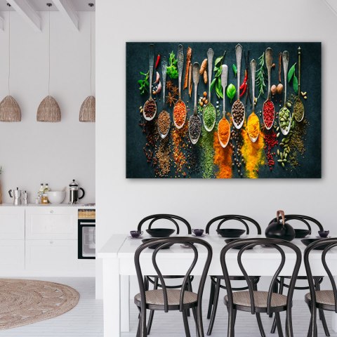 Obraz na płótnie, Zioła przyprawy do kuchni - 100x70