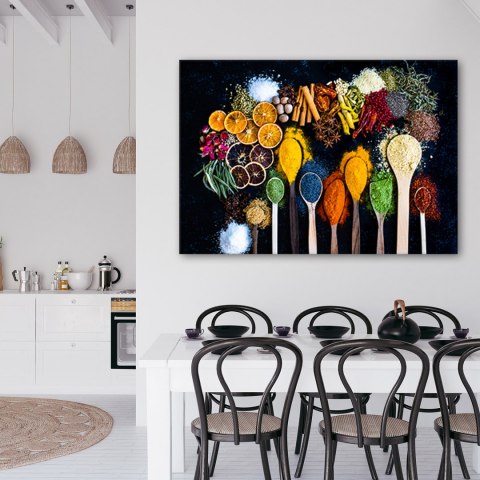 Obraz na płótnie, Zioła przyprawy do kuchni - 120x80