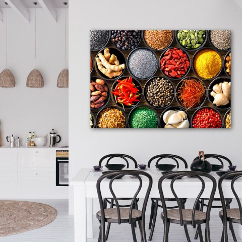Obraz na płótnie, Zioła przyprawy do kuchni - 60x40