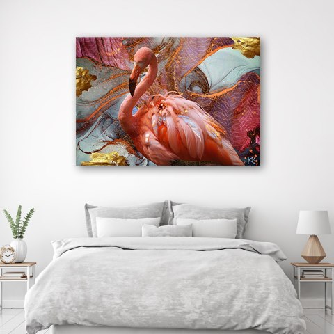 Obraz, Różowy flaming abstrakcja - 100x70